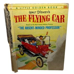 Walt Disney's The Flying Car Little Golden Book D96 1961 Absent-Minded Professor